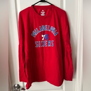 Philadelphia 76ers Fanatics Men’s XL Red Long Sleeve Shirt. Great Condition.